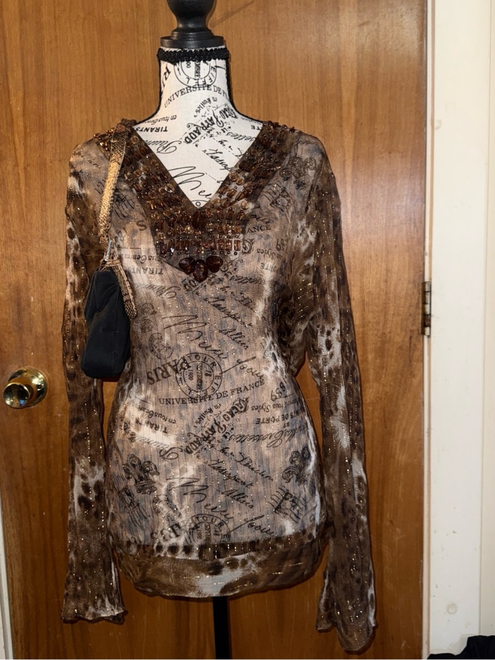 Sheer beaded blouse
